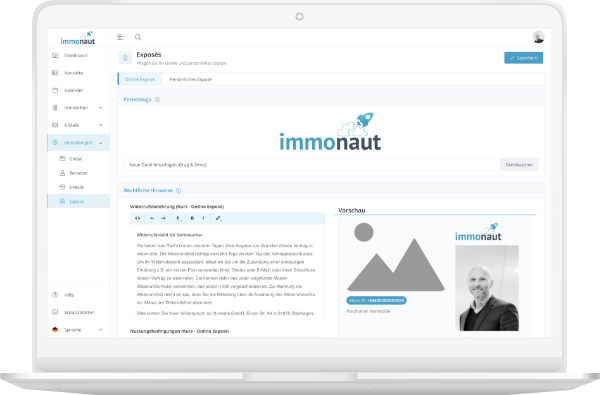 software für makler immobilienverwaltung cloud software matching immonaut email expose